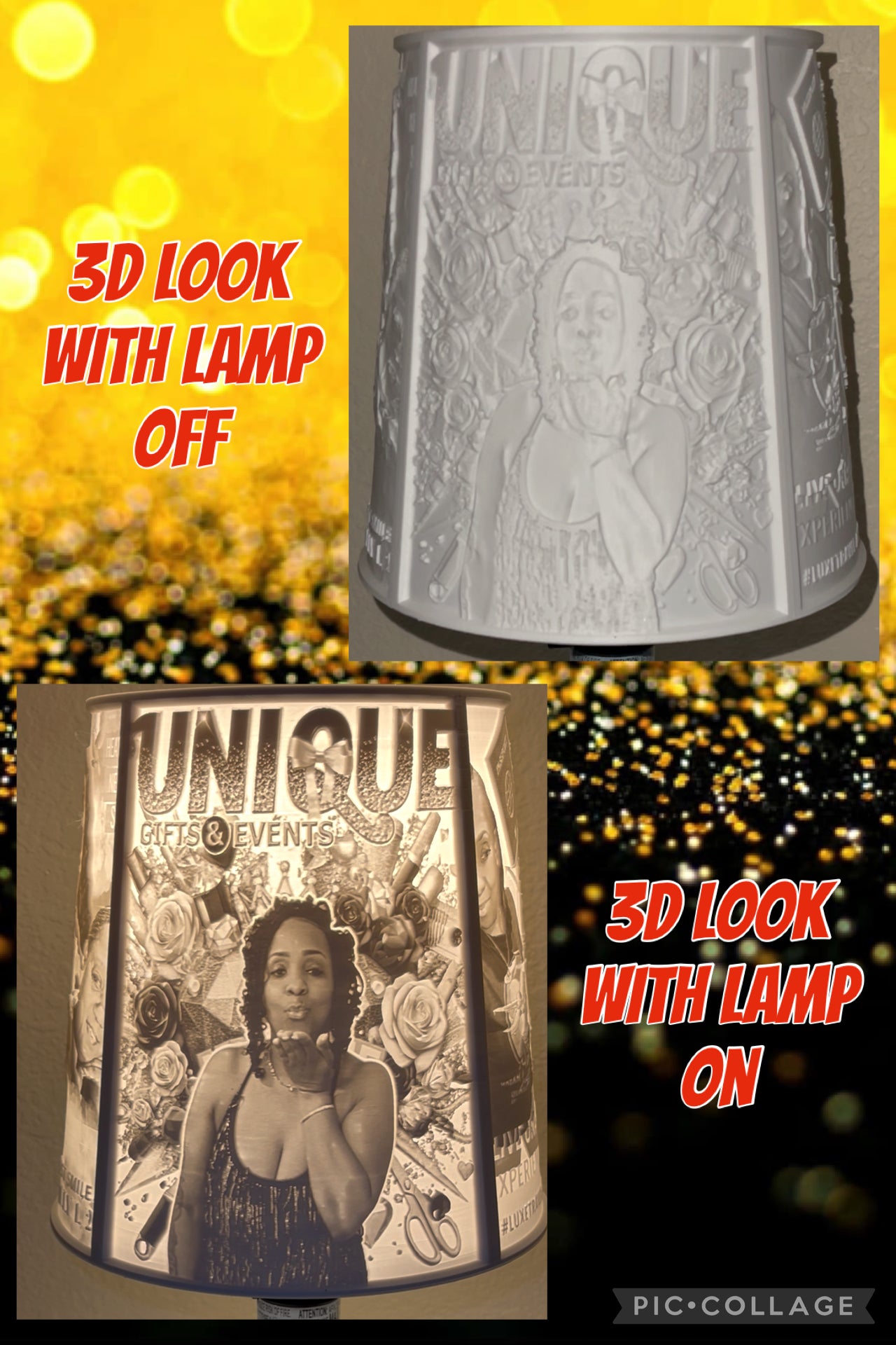 Customized 3D Photo Lamp – Up to 4 Custom Panels