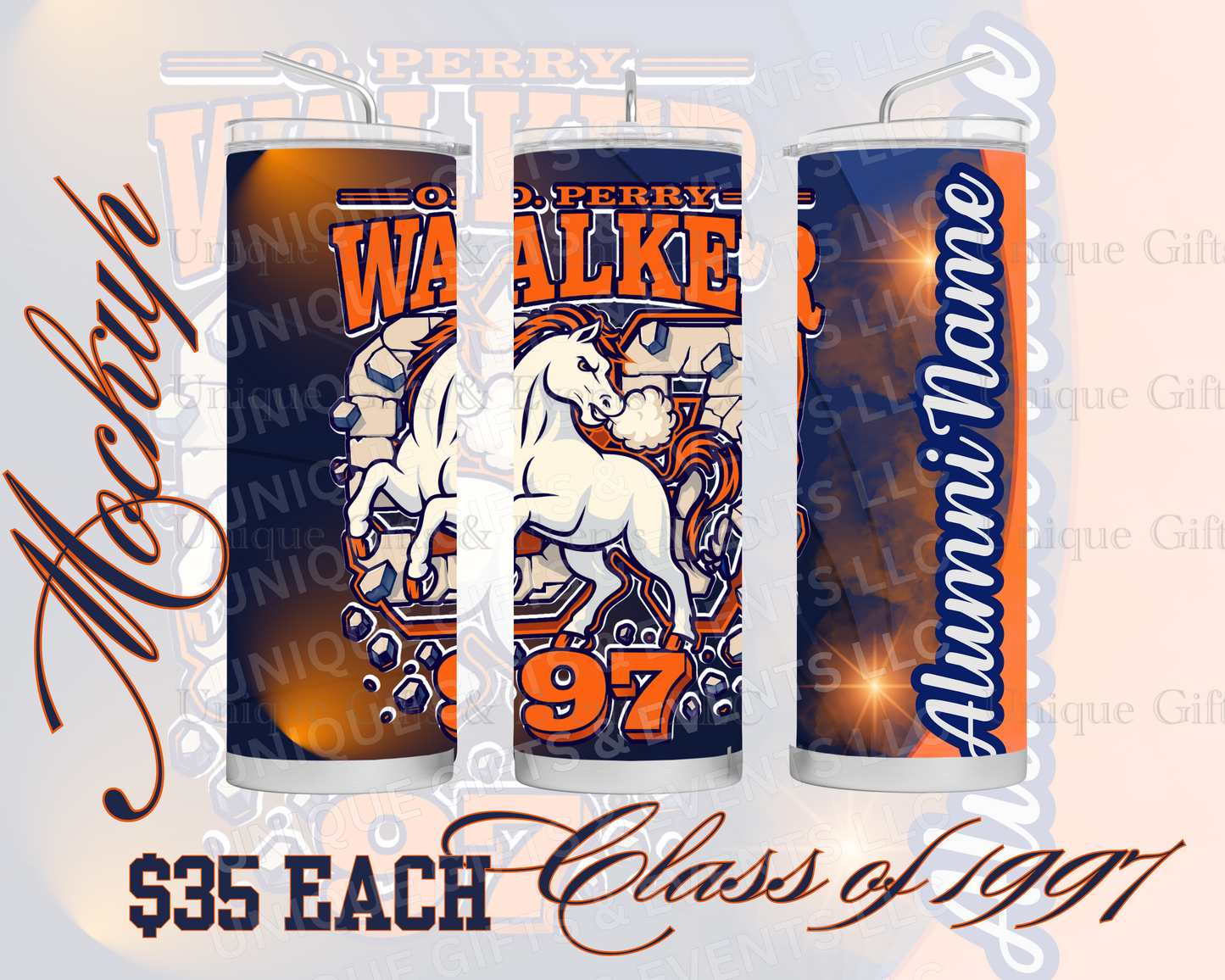 O Perry Walker Class of 97’ speciality Tumblers