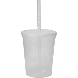 12 oz plastic cups with lids & straws by the Dz