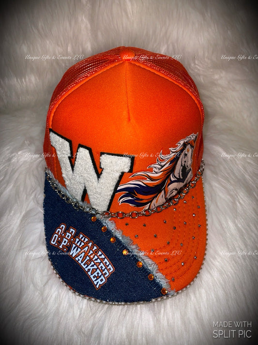 ORANGE & DENIM JUNK TRUCKER HAT
