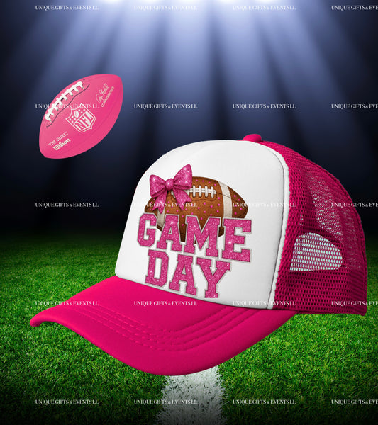 GAME DAY (PINK & WHITE) TRUCKER HAT ONLY