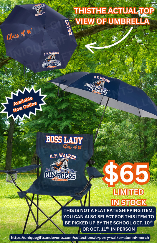 O. Perry Walker Alumni Custom Arm Chairs w/ Detachable Umbrella
