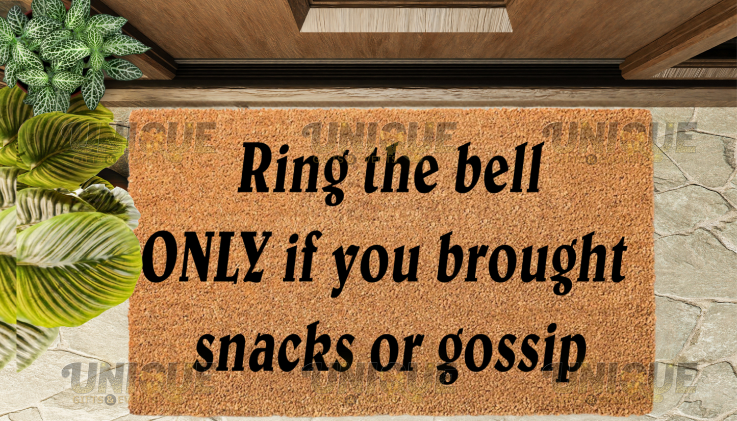 ‘ Snacks & Gossip’ Doormat
